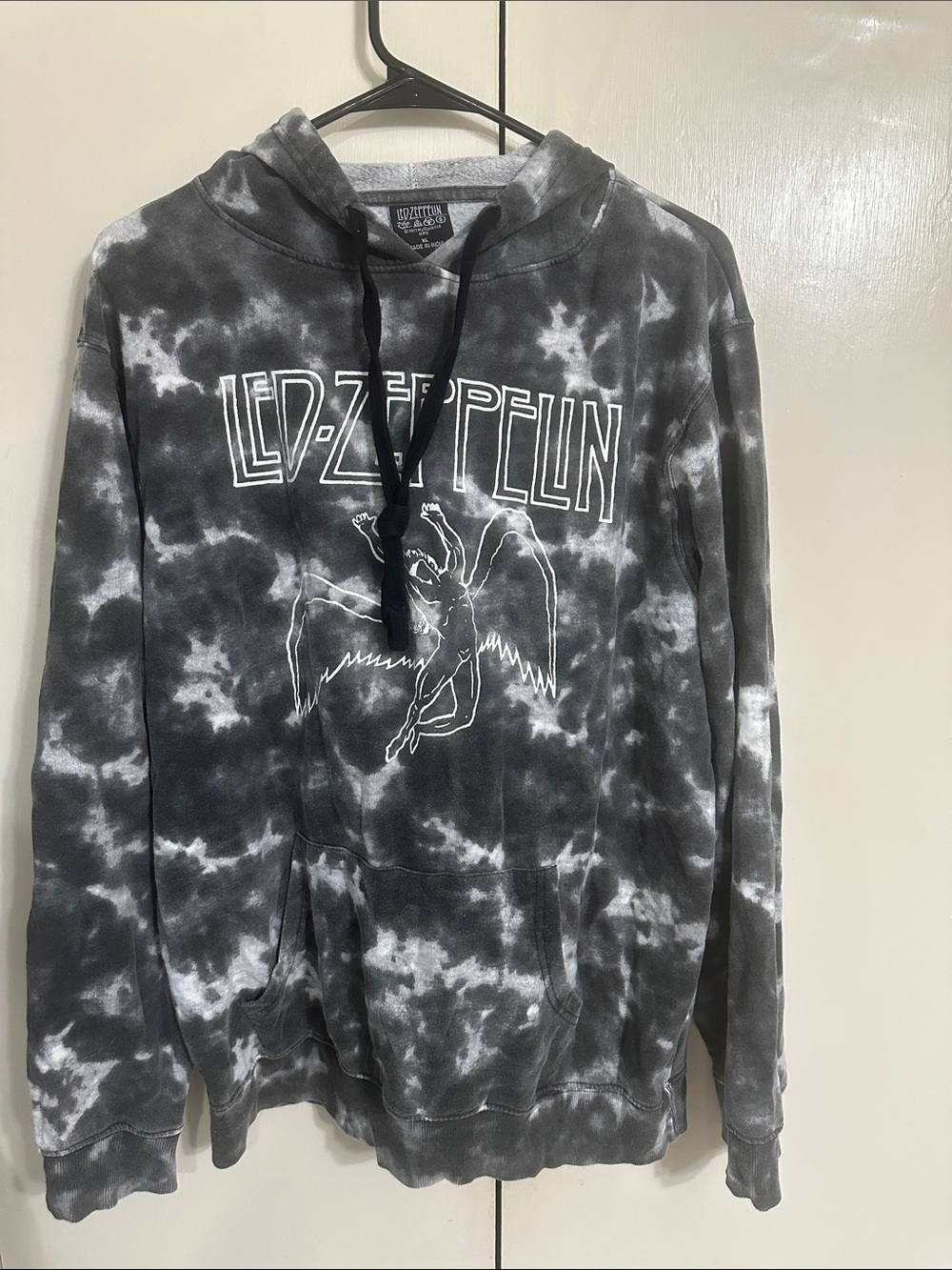 Black & White Tie-Dye Pullover Hoodie